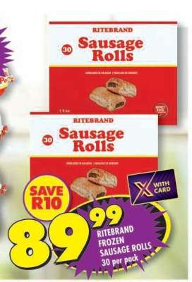 RITEBRAND FROZEN SAUSAGE ROLLS 30 per pack