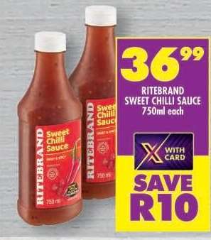 RITEBRAND SWEET CHILLI SAUCE 750ml