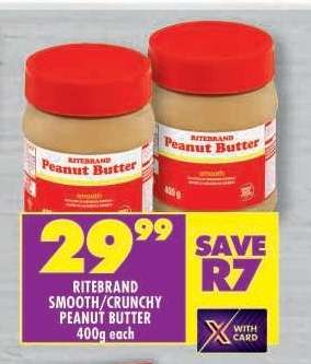 RITEBRAND SMOOTH/CRUNCHY PEANUT BUTTER