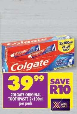 COLGATE ORIGINAL TOOTHPASTE 2x100ml per pack