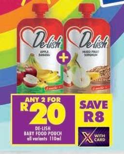 DE-LISH BABY FOOD POUCH