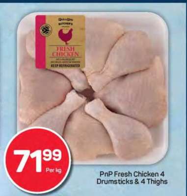 PnP Fresh Chicken 4 Drumsticks & 4 Thighs