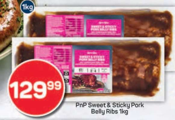 PnP Sweet & Sticky Pork Belly Ribs 1kg
