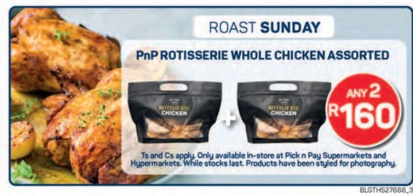 PnP Rotisserie Whole Chicken Assorted