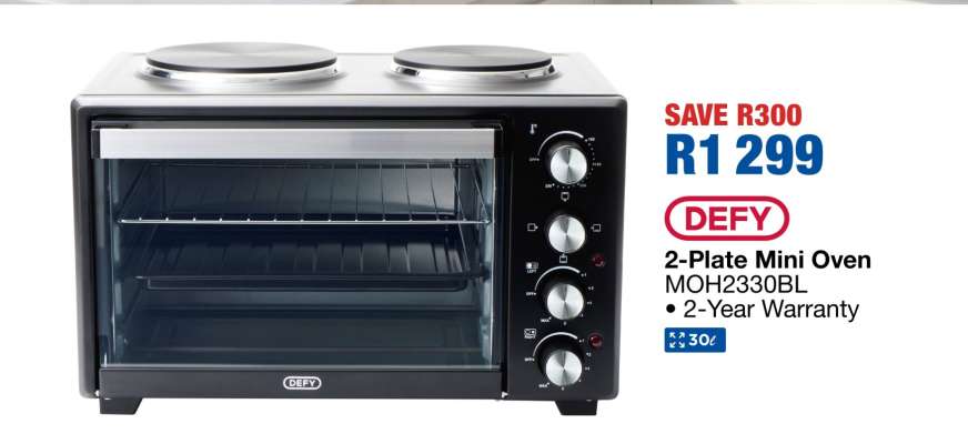 DEFY 2-Plate Mini Oven MOH2330BL