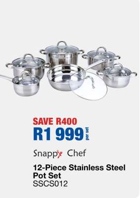 12-Piece Stainless Steel Pot Set