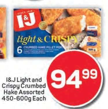 I&J Light and Crispy Crumbed Hake Assorted 450-600g Each