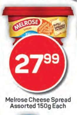 Melrose Cheese Spread Assorted 150g Each