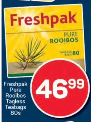 Freshpak Pure Rooibos Tagless Teabags 80s