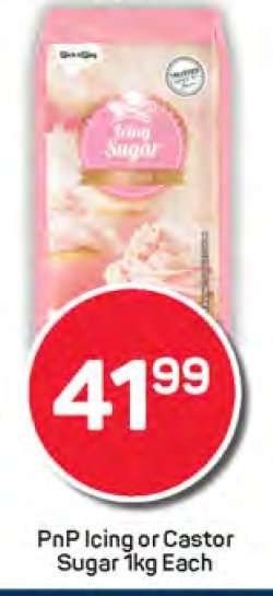 PnP Icing or Castor Sugar 1kg Each