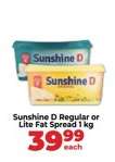 Sunshine D Regular or Lite Fat Spread 1 kg