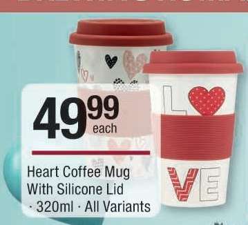 Heart Coffee Mug With Silicone Lid