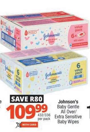 Johnson's Baby Gentle All Over/Extra Sensitive Baby Wipes