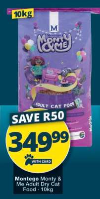 Montego Monty & Me Adult Dry Cat Food - 10kg