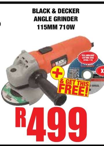 BLACK & DECKER ANGLE GRINDER 115MM 710W