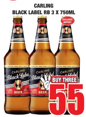 CARLING Black Label RB 3 x 750ml