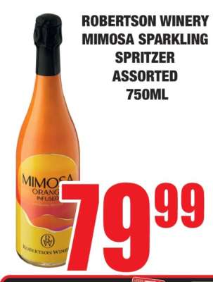 ROBERTSON WINERY MIMOSA SPARKLING SPRITZER ASSORTED 750ML
