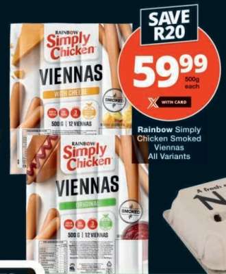 RAINBOW Simply Chicken Smoked Viennas