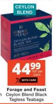 Forage and Feast Ceylon Blend Black Tagless Teabags