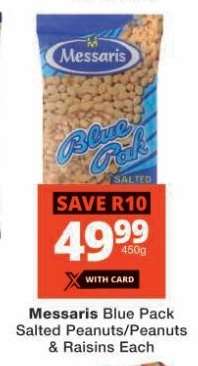 Messaris Blue Pack Salted Peanuts/Peanuts & Raisins