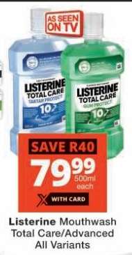 Listerine Mouthwash Total Care/Advanced All Variants