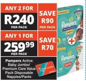 Pampers Active Baby Jumbo/Premium Care Value Pack