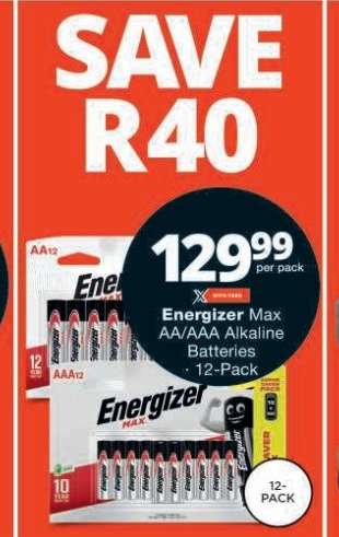 Energizer Max AA/AAA Alkaline Batteries - 12-Pack