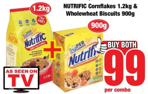 NUTRIFIC Cornflakes 1.2kg & Wholewheat Biscuits 900g