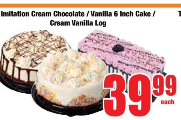 Imitation Cream Chocolate / Vanilla 6 Inch Cake / Cream Vanilla Log