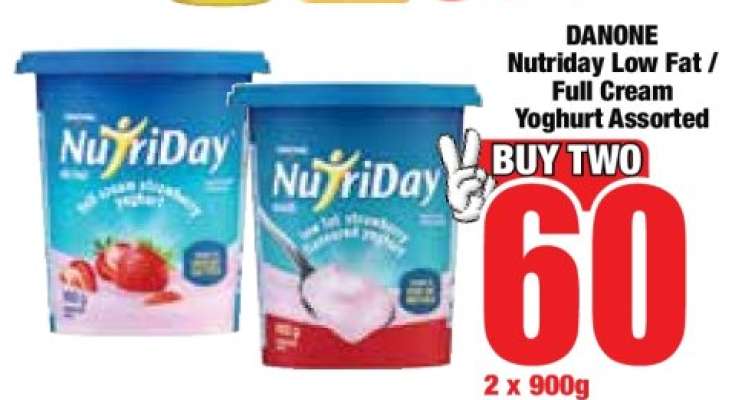 Danone Nutriday Low Fat / Full Cream Yoghurt Assorted