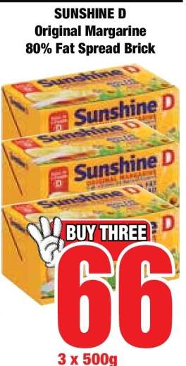 SUNSHINE D Original Margarine 80% Fat Spread Brick