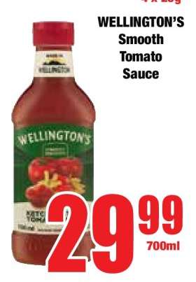 WELLINGTON'S Smooth Tomato Sauce