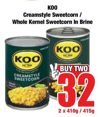 KOO Creamstyle Sweetcorn / Whole Kernel Sweetcorn In Brine