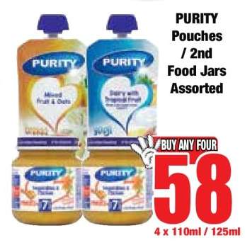 PURITY Pouches / 2nd Food Jars Assorted