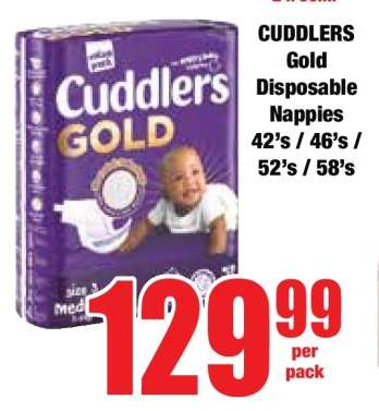 CUDDLERS Gold Disposable Nappies