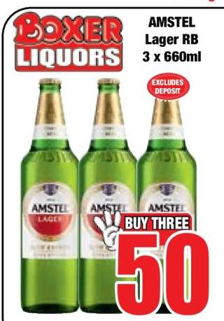 AMSTEL LAGER RB 3 X 660ML