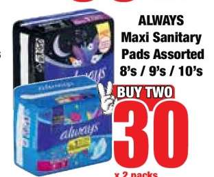 ALWAYS Maxi Sanitary Pads Assorted 8's / 9's / 10's