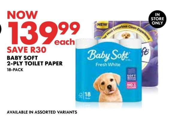 BABY SOFT 2-PLY TOILET PAPER