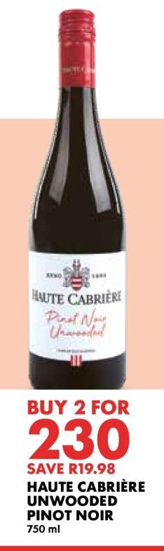 HAUTE CABRIÈRE UNWOODED PINOT NOIR