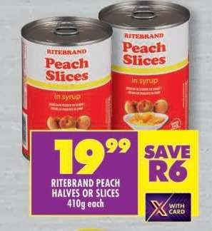 RITEBRAND PEACH HALVES OR SLICES