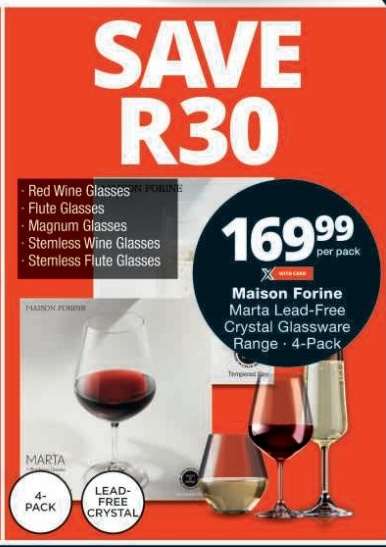 Maison Forine Marta Lead-Free Crystal Glassware Range - 4-Pack