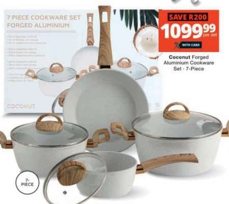 Coconut Forged Aluminum Cookware Set - 7-Piece