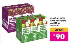 Liquifruit 100% Fruit Juice Blend 6 x 200 ml Assorted