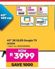 43" 2K QLED Google TV (43S5K)