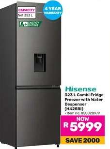 Hisense 323 L Combi Fridge Freezer with Water Dispenser (H425BI)