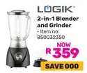 LOGIK 2-in-1 Blender and Grinder