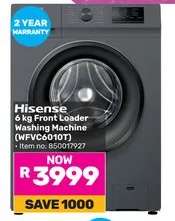 Hisense 6 kg Front Loader Washing Machine (WFVC6010T)