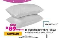 2-Pack Hollowfibre Pillow