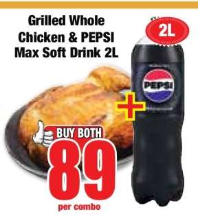 Grilled Whole Chicken & PEPSI Max Soft Drink 2L