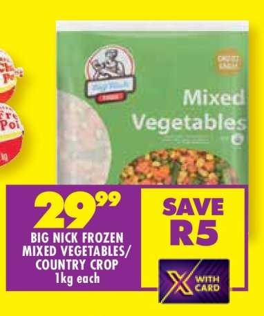 BIG NICK FROZEN MIXED VEGETABLES/COUNTRY CROP